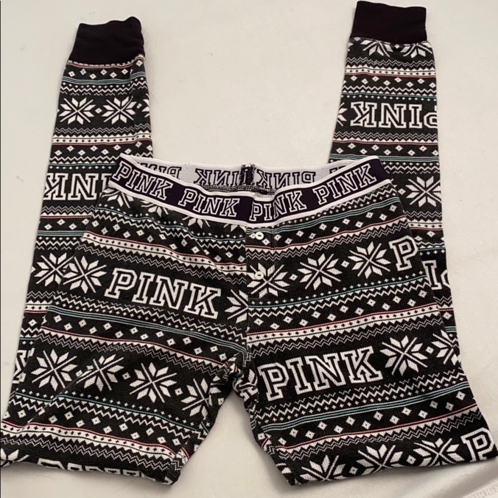 Victoria’s Secret PINK multicolor black and white thermal pants